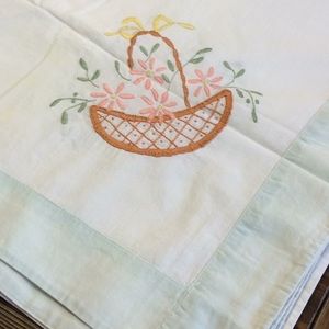 FINAL SALE PRICE Vintage Floral Baskets Table Cover